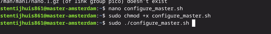 configure_master.sh uitvoeren op master-amsterdam