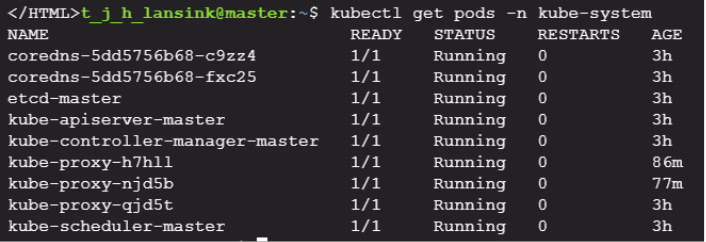 kubectl get pods -n kube-system: overzicht van systeempods