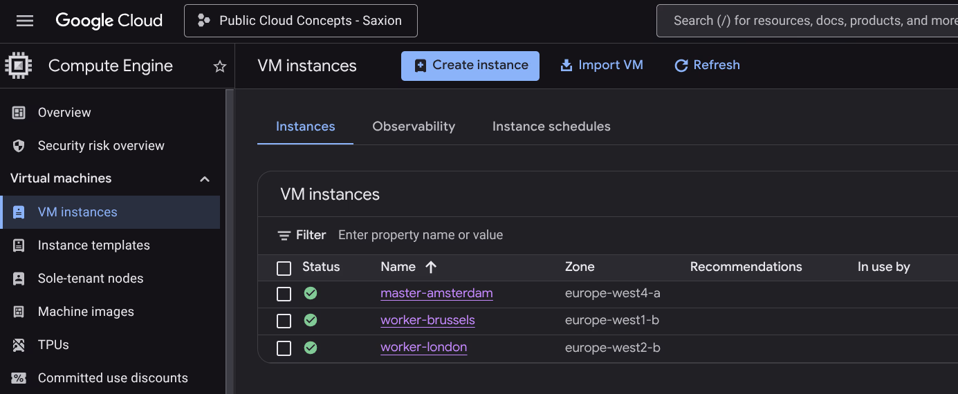 VM-instanties in Google Cloud