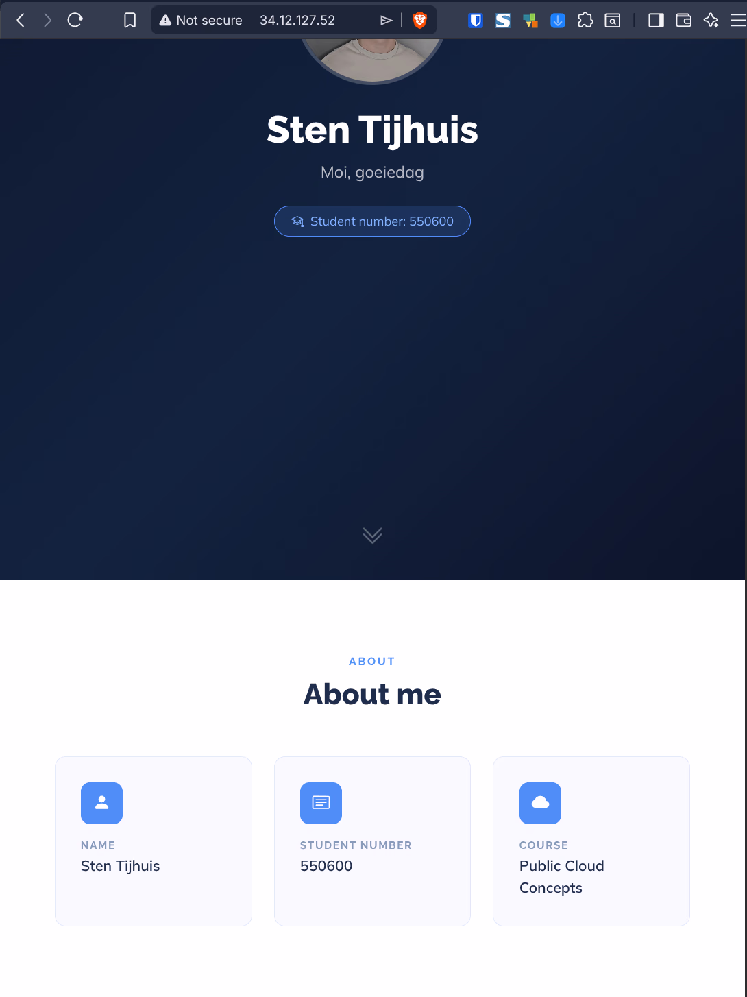 Website bereikbaar via GKE LoadBalancer extern IP