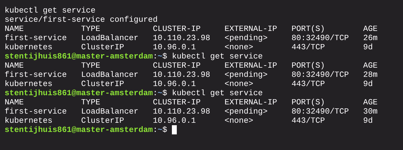 LoadBalancer blijft in pending-status zonder cloud controller