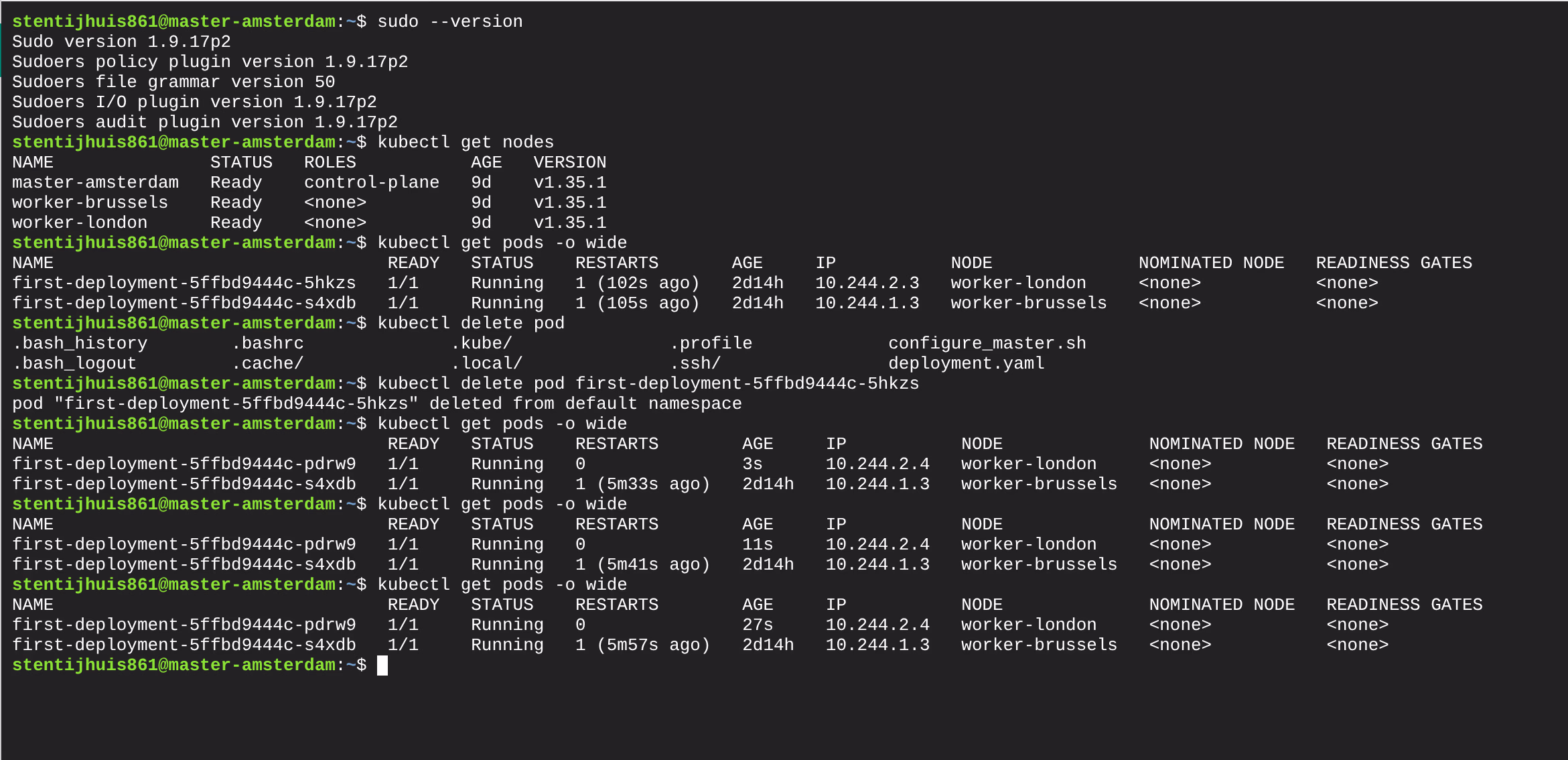 Pod verwijderd - nieuwe pod aangemaakt met ander IP