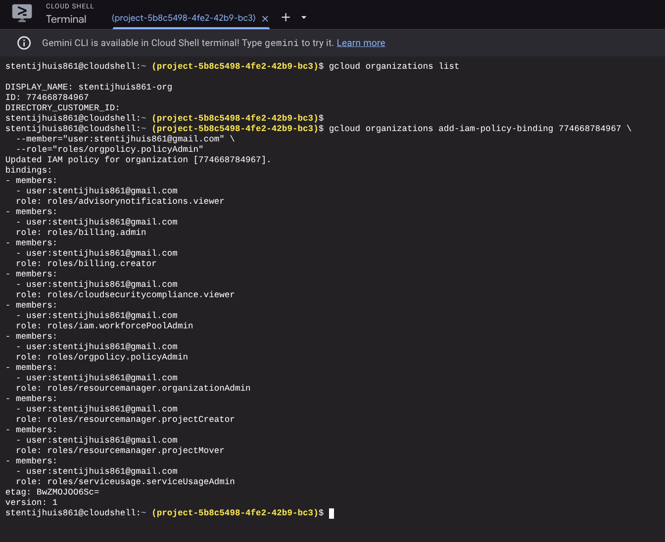 IAM policy binding toevoegen