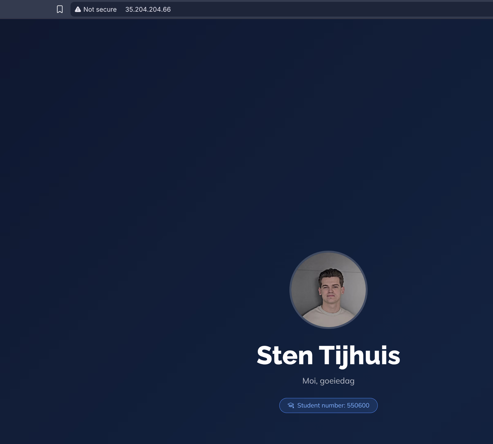 Website draaiend in het cluster