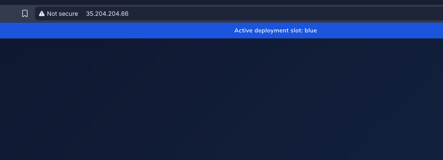 De website met actieve blue slot - blauwe balk bovenaan