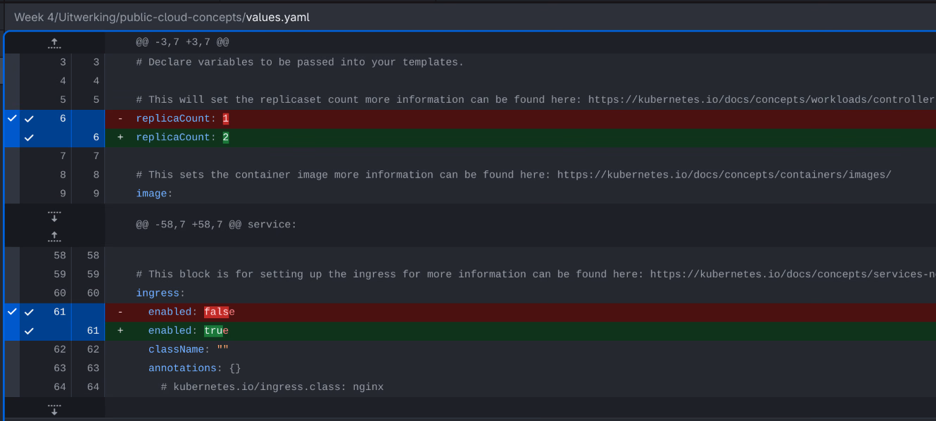 Diff van values.yaml - v1 naar v2 wijzigingen